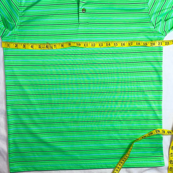 NWOT Men’s Med Pebble Beach Performance SS Golf Polo Fluorescent Green Polyester - Picture 5 of 7